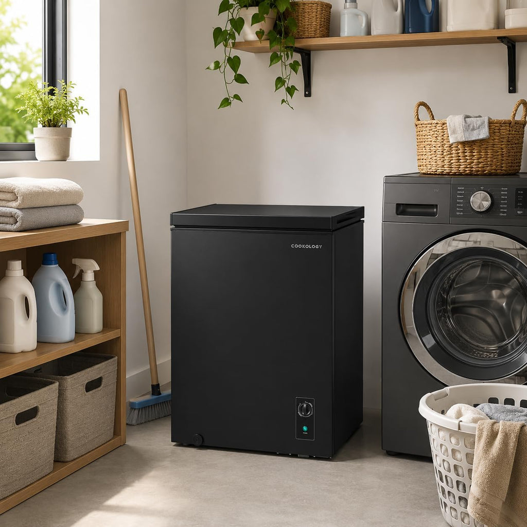 Cookology CCFZ99BK Freestanding Chest Freezer in Black - 99 Litre Capacity - For Kitchens