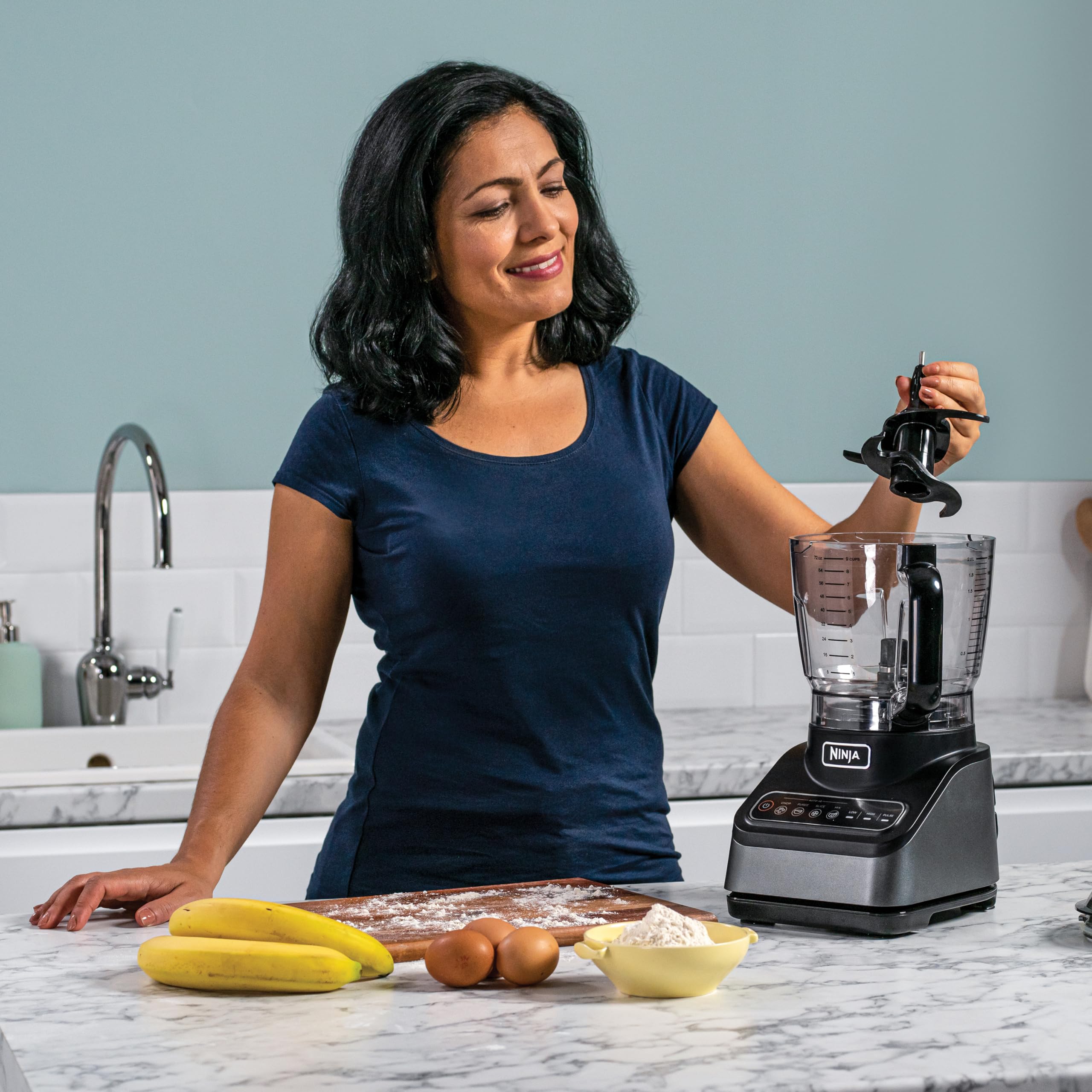 Ninja Food Processor with 4 Automatic Programs; Chop, Puree, Slice, Mix, and 3 Manual Speeds, 2.1L Bowl