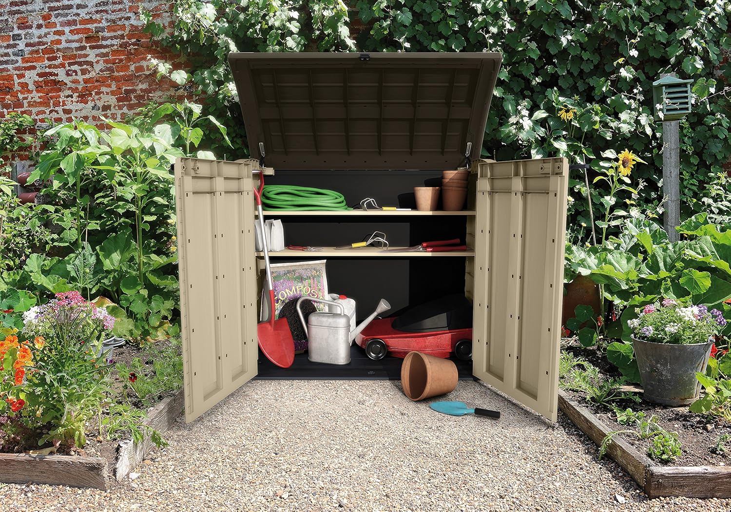 Keter Store It Arc Outdoor Garden Shed, 1200 Litres, Taupe/Beige
